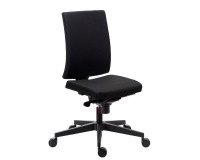 Chaise de bureau Navigo tissu noir - dossier haut - mécanisme Synchrone - pieds noir