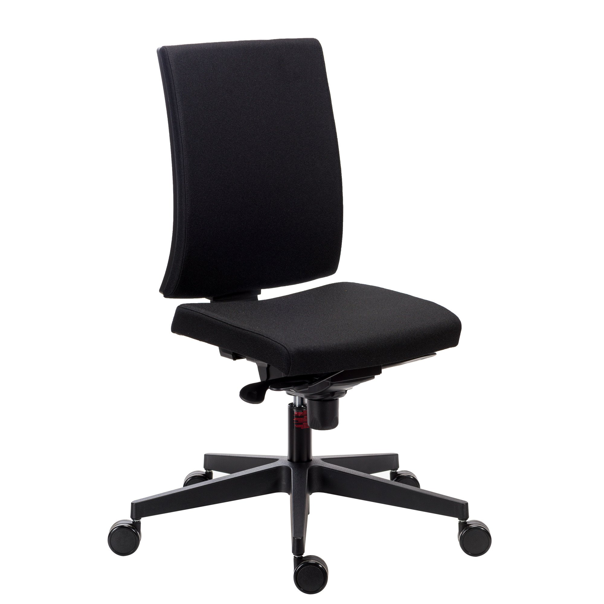 Chaise de bureau Difesa tissu - dossier haut - mécanisme synchrone  + réglage profondeur d'assise - pieds noir