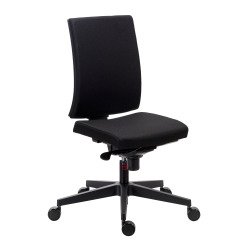 Chaise de bureau Navigo tissu noir - dossier haut - mécanisme Synchrone - pieds noir
