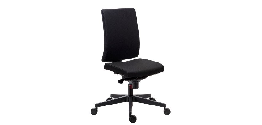 Chaise de bureau Navigo tissu noir - dossier haut - mécanisme Synchrone - pieds noir