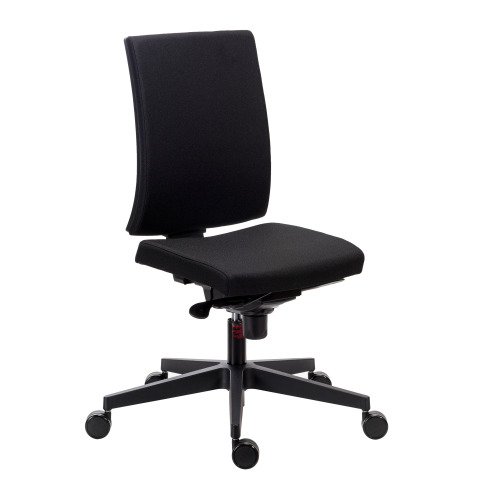 Chaise de bureau Difesa tissu - dossier haut - mécanisme synchrone  + réglage profondeur d'assise - pieds noir