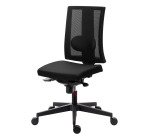 Chaise de bureau Navigo maille noir - dossier haut - mécanisme synchrone - pieds noir