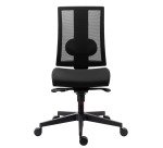 Chaise de bureau Navigo maille noir - dossier haut - mécanisme synchrone - pieds noir