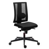 Chaise de bureau Navigo maille noir - dossier haut - mécanisme synchrone - pieds noir