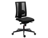 Chaise de bureau Navigo maille noir - dossier haut - mécanisme synchrone - pieds noir