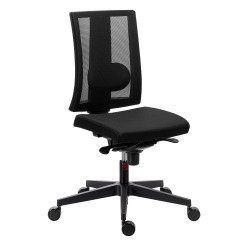 Chaise de bureau Navigo maille noir - dossier haut - mécanisme synchrone - pieds noir