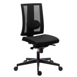 Chaise de bureau Navigo maille noir - dossier haut - mécanisme synchrone - pieds noir