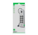 Multiprise parafoudre 8 prises + 2 USB A blanche Belkin