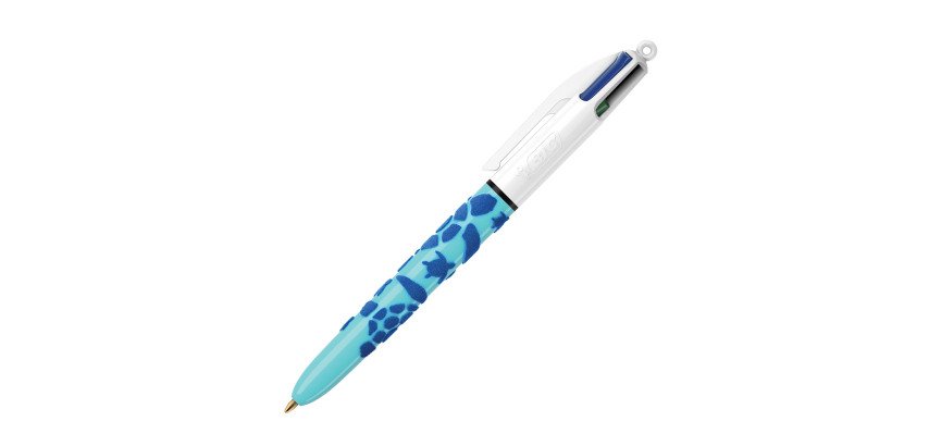 Stylo bille Bic 4 couleurs Velours rétractable pointe 1 mm - écriture moyenne