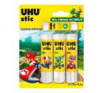Pack 3 bâtons de colle 21 g + 1 bâton de colle UHU 8 g offert Licence Mario Kart