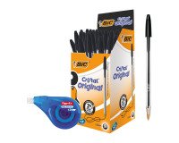 Special Pack Penne a sfera BIC Cristal Original 1mm 50 pezzi + 1 correttore Easy Correct compreso nel prezzo