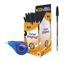 Special Pack Penne a sfera BIC Cristal Original 1mm 50 pezzi + 1 correttore Easy Correct compreso nel prezzo