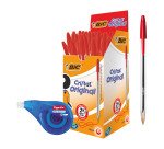 Special Pack Penne a sfera BIC Cristal Original 1mm 50 pezzi + 1 correttore Easy Correct compreso nel prezzo