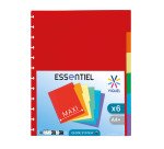 Intercalaire neutre multicolore A4 Viquel plastique 6 onglets - 1 jeu