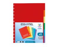 Intercalaire neutre multicolore A4 Viquel plastique 6 onglets - 1 jeu