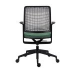 Sedia da ufficio Willo con braccioli fissi verde