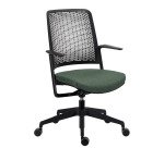 Sedia da ufficio Willo con braccioli fissi verde