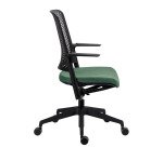 Sedia da ufficio Willo con braccioli fissi verde