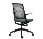 Sedia da ufficio Willo con braccioli fissi verde