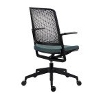 Sedia da ufficio Willo con braccioli fissi verde