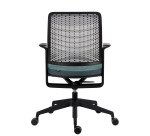 Sedia da ufficio Willo con braccioli fissi verde