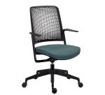 Sedia da ufficio Willo con braccioli fissi verde