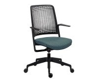 Bureaustoel Willo met armleuningen - blauw
