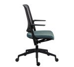 Sedia da ufficio Willo con braccioli fissi verde