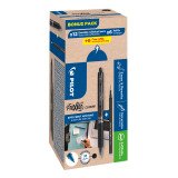 Pack de 12 rollers Frixion Clicker noir Pilot + 12 recharges dont 6 offertes