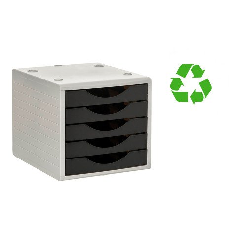 Módulo 5 Cajones Archivotec Ecogreen de Archivo 2000 100% reciclado Negro