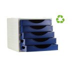 Módulo 5 Cajones Archivotec Ecogreen de Archivo 2000 100% reciclado azul marino