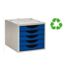 Módulo 5 Cajones Archivotec Ecogreen de Archivo 2000 100% reciclado azul marino