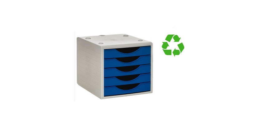 Módulo 5 Cajones Archivotec Ecogreen de Archivo 2000 100% reciclado azul marino