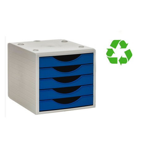 Módulo 5 Cajones Archivotec Ecogreen de Archivo 2000 100% reciclado azul marino