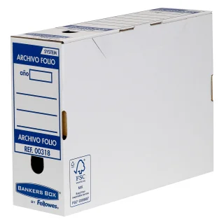 Caja archivo definitivo q-connect folio carton reciclado cierre con  lengueta 255x360x100 mm : : Oficina y papelería