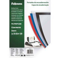 Cubiertas para encuadernar Polipropileno 500 micras A4 transparentes Fellowes - Paquete de 100