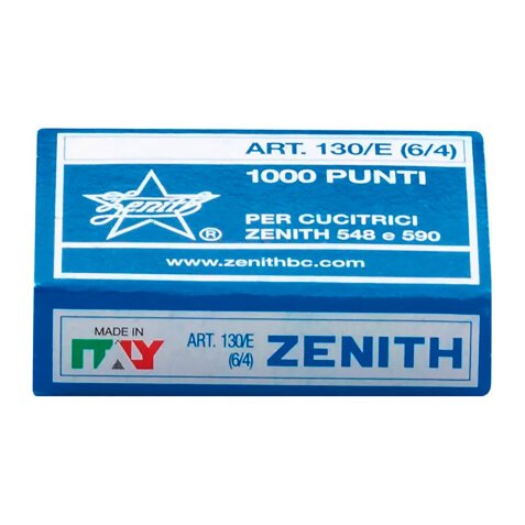 Punti metallici Zenith 130E 6/4 confezione da 10.000 pezzi