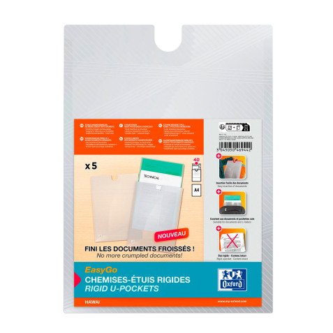 Pochettes de rangement Hawaï Oxford Incolores - Paquet de 5
