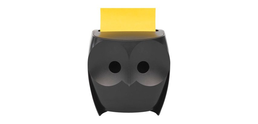Distributeur Z-notes repositionnables chouette noire Post-it
