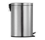 Poubelle métal à pédale ronde, 5 litres