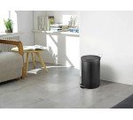 Poubelle métal à pédale ronde, 12 litres