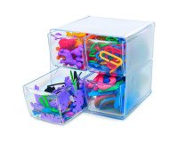 Boîte de rangement Cube Deflecto 4 tiroirs, cristal
