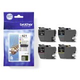 Brother pack 4 cartridges LC421 - 1 zwart + 3 kleuren voor inkjetprinter