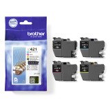 Brother pack 4 cartouches LC421 - 1 noir + 3 couleurs pour imprimante jet d'encre