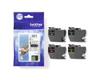 Brother pack 4 cartridges LC421 - 1 black + 3 colours for inkjet printer