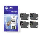 Brother pack 4 cartouches LC421 - 1 noir + 3 couleurs pour imprimante jet d'encre