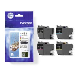 Brother pack 4 cartridges LC421 - 1 black + 3 colours for inkjet printer