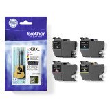 Brother Pack 4 cartouches LC421XL - 1 noir + 3 couleurs pour imprimante jet d'encre