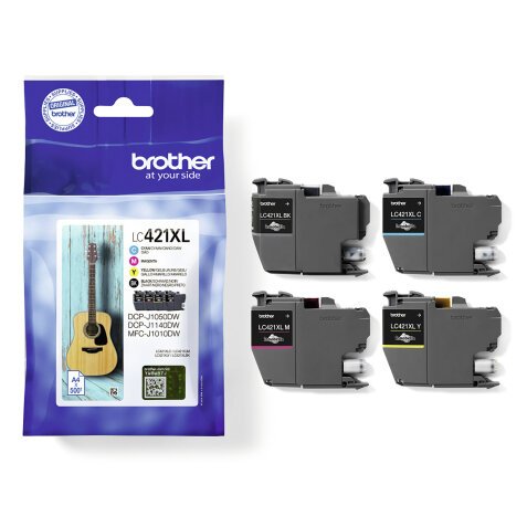 Brother pack 4 cartridges LC421XL - 1 black + 3 colours for inkjet printer