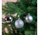 Bolas decorativas color plata - caja de 30